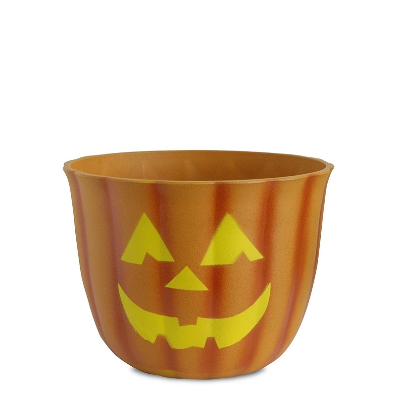 10 Inch Fiber Clay Pumpkin Planter with Dual Faces